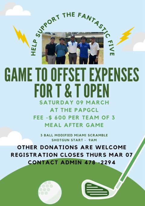 Game to offset  expenses for T&T open 